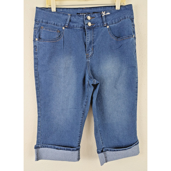 New Sofia's Jeans sz 18 Cropped cuffed stretchy denim jeans 1310 - Picture 1 of 6